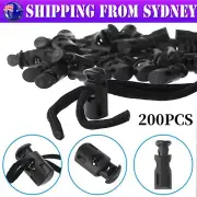 200PCS 6MM Plastic Cord Locks Single Hole End Spring Stop Toggle Stopper Lanyard