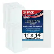 Blank Cotton Canvas Panels 11"x14" Mounted Art Boards 24-Pack