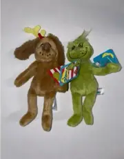 Aurora - Dr. Seuss The Grinch & Max Reindeer Christmas Plush 5” X + XX