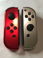 Custom Chrome Red & Silver Nintendo Switch Joy Con Joy-Con JoyCon SET controller