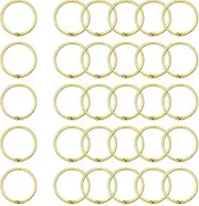 30 PCS 2 Inch Loose Leaf Binder Rings, Book Binder Rings, Metal Rings for Index Cards, Steel Binder Rings, Golden Paper Ring for Office, School, Home (Gold)