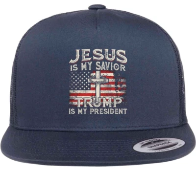 Trump Vance 2024 MAGA Never Surrender Jesus My Camo Eagle 45 47 Hat Trucker Cap