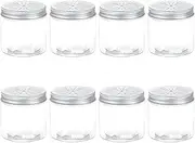 uxcell 8 Pcs Aluminium Tins with Hollow Lids 6.8oz/200ml Empty Scent Beads Storage Container Round Refillable Spice Plastic Jars Sample for Air Freshener Candles Travel Storage