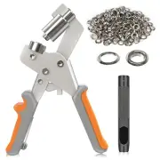 Heavy Duty Grommet Tool Kit with 500pcs 3/8 Inch(10mm) Sliver Eyelets Handhel...