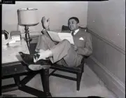Don Newcombe Signing Dodgers Contract 1950 Old Baseball Photo