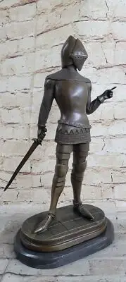 Real Bronze Metal Statue Marble Medieval Middle Ages Knight Warrior Sculpture