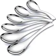 AOOSY Soup Spoons, 6 Pieces Stainless Steel Korean 6pcs Silver Spoons