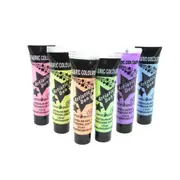 6 x 15ml Uv Neon Pearlescent Fabric Paints With Free Blacklight