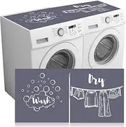 Teenyyou 2 Pcs Washer and Dryer Covers 26.5'' x 26.5'' Washer Dryer Top Protector Mat Topper Non Slip Washing Machine Cover Dust Proof Quick Drying Protective Dust Cover Pad for Laundry Room Kitchen
