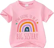 ADXSUN Little Girl Shirts I'm Going to be A Big Sister Tee Shirt Summer Short Sleeve Clothes