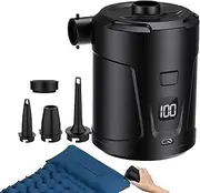 Hobngmuc Inflatable Air Pump,Pool Air Pump Electric Inflator | Quick-Fill Deflator Portable Inflator with 4 Nozzles & Digital Display for Toys Swim Ring Pool Float Camping Mattress
