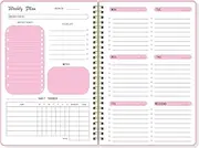 OFFIUSE Undated Weekly Planner- Weekly Goals Notebook,Goals Planner Notebook,To Do List Planner,A5 Spiral Checklist Notebook Organizer Book 5.8 x 8.0 inches (Pink)