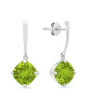 MaxColor 14K 3.70 ct. tw. Peridot Drop Earrings