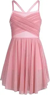 [Linjinx] Kids Girls Lyrical Ballet Dance Dress Gymnastics Leotard Overlay Ballerina Dancewear