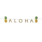 Aloha Sign With Pineapples - 7 Feet Long - Hanging Party Decor - 1 Piece