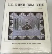 Log Church Snow Scene Designed By Sarah Hass 35” x 40” Uncut - NEW!