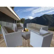 Bella 8 Seat PE Wicker Outdoor Lounge Set in White