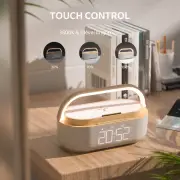 COLSUR Bedroom Lamp 20W Wireless Charger Alarm Clock Bluetooth Speaker LED Digit