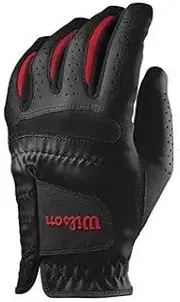 Wilson Men's Feel Plus Left Hand Golf Glove, Black, Medium