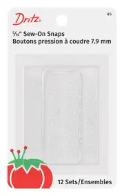 Dritz Clear Sew On Snaps 5 16 Inch 12 Sets Perfect for Clothing Accessories