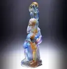 Chinese Liu Li Crystal Feng Shui Decor Statue No Say No Listen No See 3 Monkey