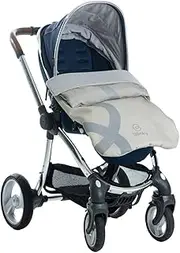 BlinkyWarm 5-in-1 All-Weather Buggy Buddy | Universal Stroller Footmuff | Rain Cover, Sunshade & Cosy Toes | Breathable, Fleece-Lined, Waterproof Pushchair Accessory | Milk