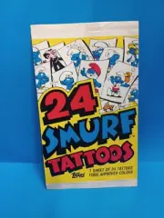 Smurfs 24 Temporary Tattoos Sheet NEW Sealed Topps 1982