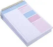 FUNNETOYU 4pcs Undated Daily Planner Notepads Weekly Organizer for Office Home School Effortless Page Turning with Double Wire Binding Compact for Go Use for Personal Teacher Planning