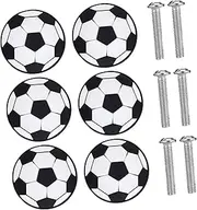 6pcs Decorative Drawer Handles Creative Anti-collision Knobs for Boys and Girls' Room Football Pattern