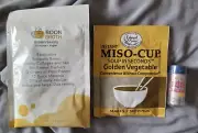 LOT OF 3 VEGAN HEALTH FOOD SAMPLES - MISO-CUP - BOON BROTH - SEA SALT