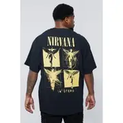 Mens Black Plus Nirvana License T-shirt