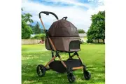 i.Pet Pet Stroller Dog Pram Large Cat Carrier Travel Foldable 4 Wheels Pushchair Double