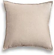 [Jeanerlor] Cotton Linen Soft Soild Decorative Square Throw Pillow Covers Set Cushion Case for Sofa Bedroom Car24 x 24 Inch 60 x 60cm, Light Linen