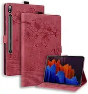 [YBFJCE] Case for Samsung Galaxy Tab S9 2023 11.0", Multi-Angle Viewing PU Leather Folio Stand Cover with Pencil Holder, Shockproof Protective Case for Samsung Galaxy Tab S9 2023, Red