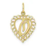 Real 10kt Yellow Gold Initial O Charm