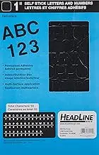 Headline Sign 31111 Stick-On Vinyl Letters and Numbers, Black, 1-Inch