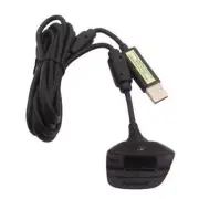 OSTENT 2-in-1 Wireless Controller & Charger USB Cable for Xbox 360 - Black