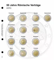 Lindner 1118-3 Carat coin sheet printed page Eu Roman Treaties 2007