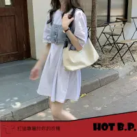 在飛比找蝦皮商城優惠-【HOT 本舖】小眾設計 短袖洋裝 T恤裙 綁帶牛仔吊帶背心