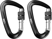 2PCS Hammock Carabiner Clip 12kN 7075 Aluminium Alloy Auto Locking Heavy Duty 2645lbs/1200kg Lightweight for Outdoor, Camping, Hiking, Dog Leash, Keychains