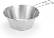 Yosoo Stainless Steel Bowl, Folding Handle Bowl, Camping Picnic Bowl, Travel Tableware for Outdoor Activities, Rice Bowl, Water Bowl, Noodle Bowl, Coffee Cup (300ml)