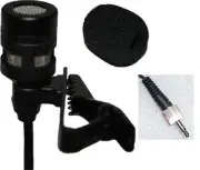 Lavalier Lapel Microphone w/ 3.5mm Screw Lock Connector for Sennheiser Wireless