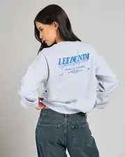 [Lee] Lee Women's Independent Baggy Sweatshirt in White Marle Size 2 2 White Marle