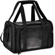 GGP L Black Portable Foldable Pet Carrier Bag Large Capacity Travel Carrier For 2 Small Pets, Comfortable And Stylish Cat Backpack, Foldable & Easy To Carry