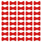 50 Pcs Mini Ribbon Bow 0.8" Mini Fabric Ribbon Flower Bows, Dark Red