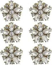 [Generic] Button Covers - Detachable Snap Button Covers, Women's Button Covers, Rhinestone Button Covers, 6pcs Creative Star Decoration Shirt Button Covers, Clothing Crystal Button Covers, For Weddings Parties