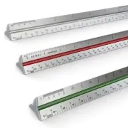 Architectural Scale Ruler, 12-Inch Metal Architect Ruler, Aluminum Engineer D...