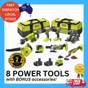 RYOBI 18V ONE+ 8 Piece Power Tool Kit Set Value Pack w/ Batteries, Drills & More