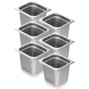 6 In. D Hotel Pans, 2.6 Qt. 1/6 Size Anti-Jam Steam Pan, 0.8 Mm Thick Stainless