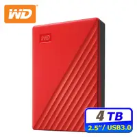 在飛比找PChome24h購物優惠-WD My Passport 4TB 2.5吋行動硬碟-紅(